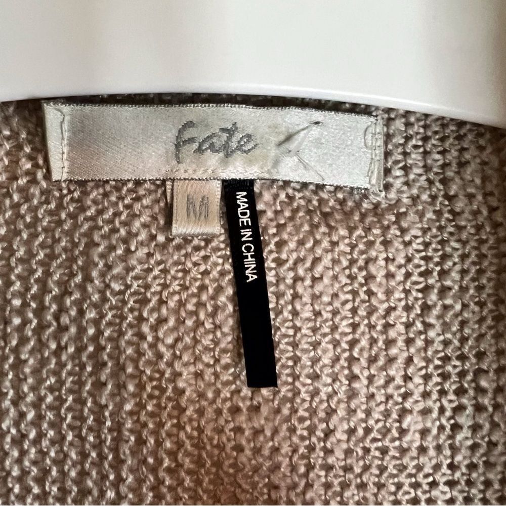 Fate Cream and Gray Boho Long‎ Cardigan Wrap Art Deco Wool Blend Size Med - Picture 10 of 10